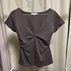 Real Rich ブラウン Vネック Tシャツ 38