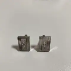 金属製ストライプ模様カフリンクス