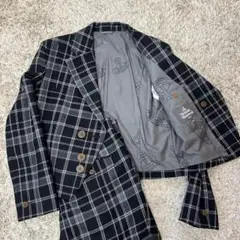 ヴィヴィアンウエストウッドマン 変形 ウール スーツ セットアップ チェック柄