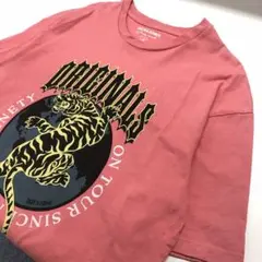 JACK&JONES アニマル トラ 半袖Tシャツ ピンク メンズM