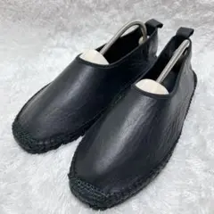 美品✨ へリュー HEREU エスパドリーユ レザー ブラック スリッポン27
