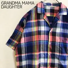 GRANDA MAMA DAUGHTER　マドラスチェック　オープンカラーシャツ