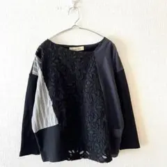 ☆【ティティレートヴァレット】Tシャツ 異素材 パッチワーク 綿混 長 袖38