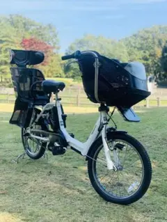 4468 【大容量】13.2 電動自転車パナソニック子供乗せ20インチ ホワイト