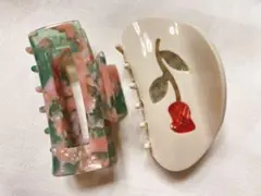 バラ マーブル ヘアクリップ セット