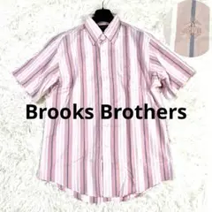 Brooks Brothersピンク ボタンダウン 半袖シャツ　M