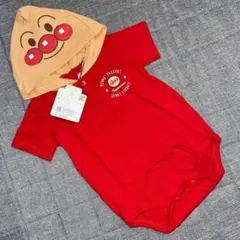最安値❣️新品　アンパンマン フード付きロンパース 70〜80cm