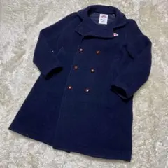 DANTON ダントン ウールモッサコート ロング ダブル ネイビー くるみ M
