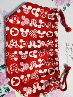 ディズニー★ミッキーマウス柄 赤いお弁当袋★目立った傷なし