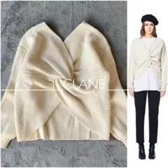 【美品】CLANE クラネ ダブル フェイス クロス ニット アイボリー M