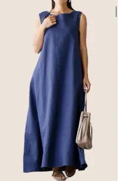 美品 Ehre style エーレ スタイル リネンロングワンピース ネイビー
