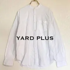 YARD PLUS ヤードプリュス 綿 麻 ストレッチ バンドカラー シャツ M