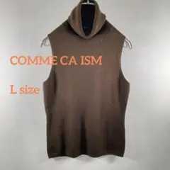 COMME CA ISM ブラウン タートルネック ノースリーブ L a168④