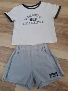 GUしまむら130cmTシャツとショートパンツセット