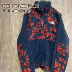 THE NORTH FACE ノースフェイス フリース 黒×花柄 サイズS