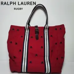 ラグビーラルフローレン　ドクロ刺繍 ネイビー トートバッグ　キムタク愛用 Ralph Lauren - ☆ キムタク 私物 愛用 ラグビー ラルフローレン
