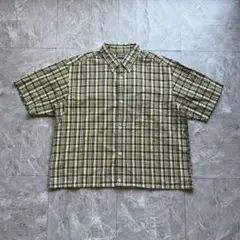 old uniqlo 短丈 チェックシャツ　ボックスシルエット　シティーボーイ