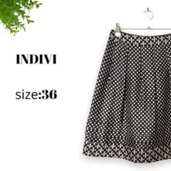658* INDIVI インディヴィ 薄手 デザインスカート