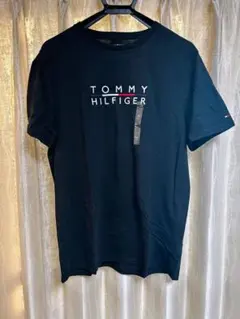 トミーヒルフィガー メンズ Tシャツ ブラック フラッグロゴ US Mサイズ