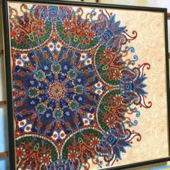 吉祥色石宝飾画「ア・ラ・べスク・ト・プカプ曼荼羅」幸福の曼荼羅アート