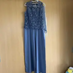 レーストップスのパンツドレス アイスブルー