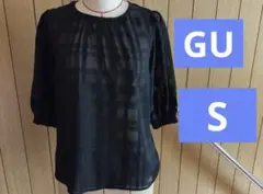 GU ジーユー レディース ブラウス オフィスカジュアル ブラック 黒 S