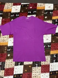 紫色 ポケット付き Tシャツ