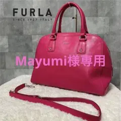 【美品】FURLA ボストン 2way レザーバッグ ピンク