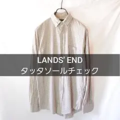 Lands' End タッターソールチェック 長袖シャツ