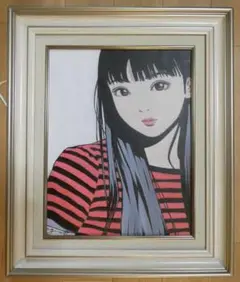 江口寿史 Border Girl 特大サイズ 良ナンバー 直筆サイン入り版画