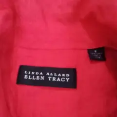 ELLEN TRACY  半袖 ブラウス　麻 レッド