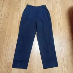 ネイビーパンツ スラックス 前ファスナー ゴム入り