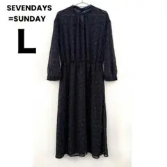 SEVENDAYS=SUNDAY ペイズリー柄 シアー ロングワンピース L