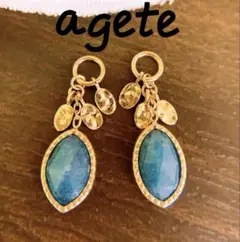 ラズライト×ダイヤモンド♡青【アガット】2way 天然石 K10 シルバーピアス ラズライト×ダイヤモンド♡青【アガット】2way 天然石 K10