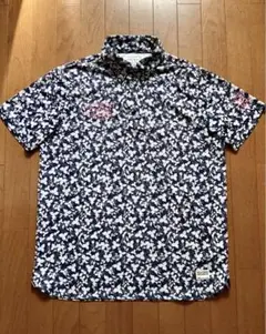 CUTTER & BUCK カッター&バックリーフ柄半袖ボタンダウンシャツ LL
