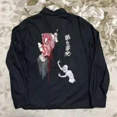 美品 ワコマリア 天国東京 ベトジャン バック刺繍ロゴ 黒 L WACKO MARIA ワコマリア ベトジャン 刺繍 ブラック sizeL 瑞穂店