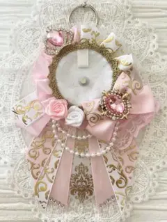 ୨୧1576 ハンドメイド 痛ロゼット♡ピンク×ホワイト