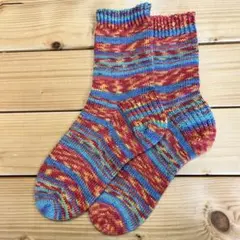 手編み靴下A   opal毛糸　ハンドメイド