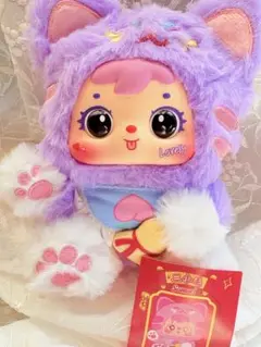 三小毛 Samuel ぬいぐるみ 招き猫　紫