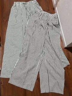 新品2枚セット！sheinシーイン　livessoストライプワイドパンツ