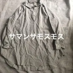 美品　サマンサモスモス　ナチュラルゆったり麻混長袖シャツブラウス　F