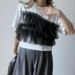 チュールフリルビスチェ付Tシャツ　新品未使用