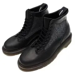 J03164 未使用品 CAUSE レザーブーツ:UK7.5 ブラック×グレー