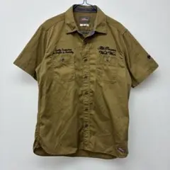 Dickies 半袖シャツ ブラウン　Ｌ　オ47