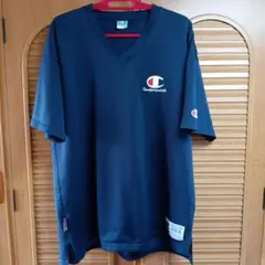 Champion ネイビー Vネック TシャツL