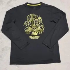 New Balance　ニューバランス　プラクティス　Tシャツ　長袖　L　黒　黄