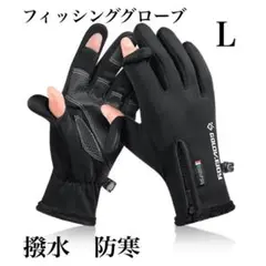 Lサイズ アウトドアグローブ 黒 フィッシング スポーツ 防寒 防水 防風