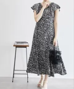 ROPE' PICNIC フラワープリントラッフルワンピース