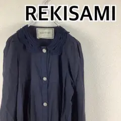 REKISAMI レキサミ ワンピース ネイビー ボタン