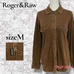 Roger&Raw コーデュロイ 切替 長袖 シャツ ウォッシュ加工 M